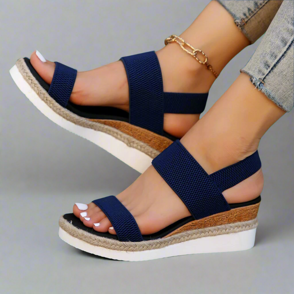 JOLINA - BLACK PLATFORM SANDALS