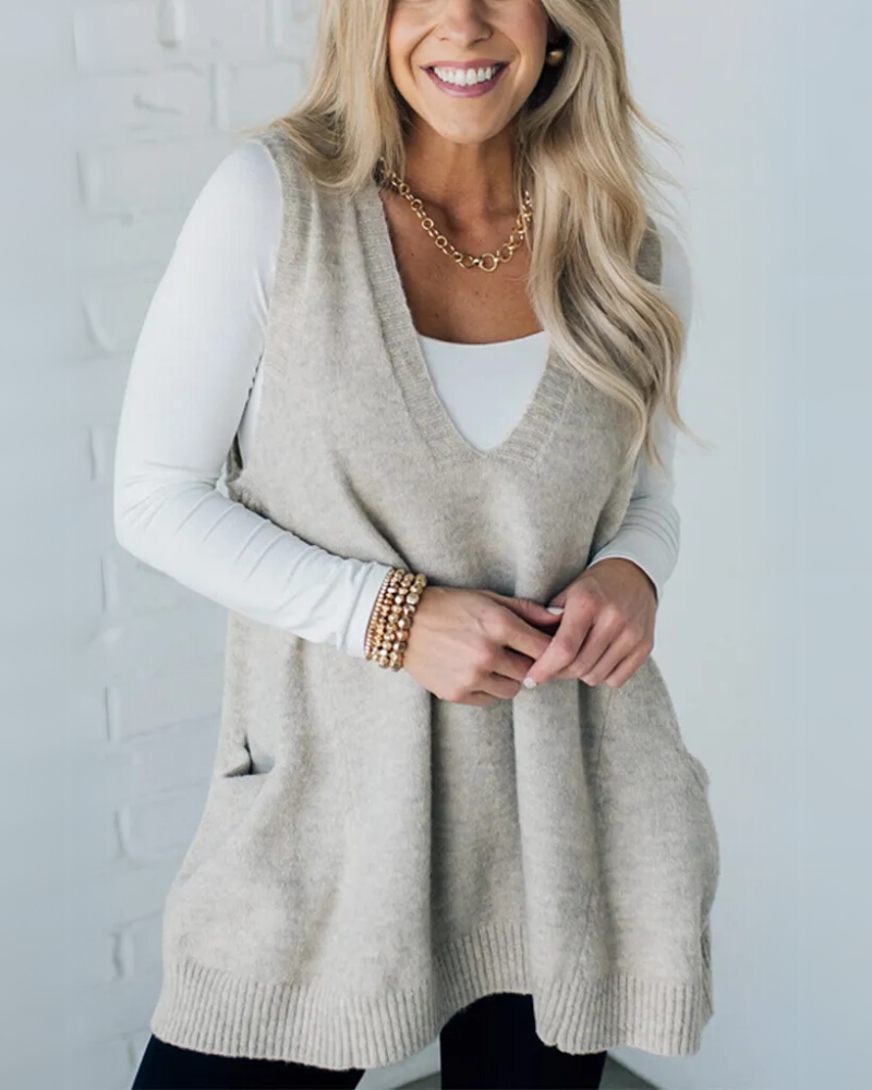 AROLA - Cozy Knit Vest-15519825330549-Nancy & Mae Savannah