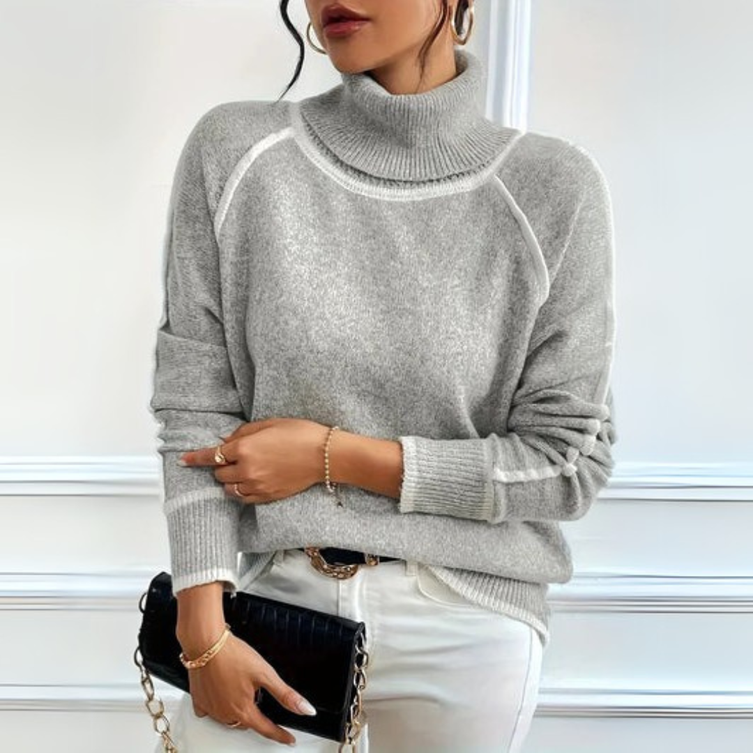AURORA - Elegant Sweater with a Turtleneck-15519827755381-Nancy & Mae Savannah