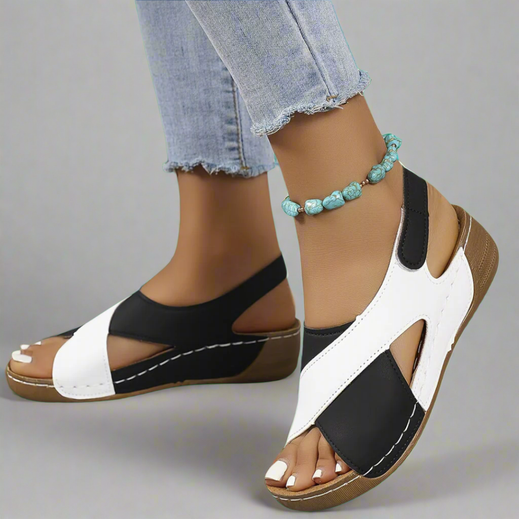 Ada - Colorblock Slingback Sandals-15551041274229-Mirella Fiore