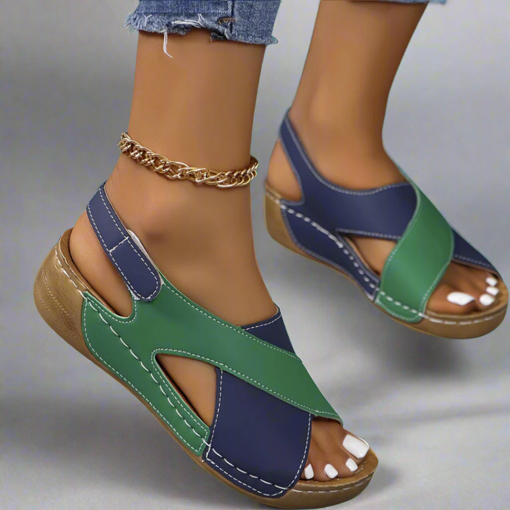 Ada - Colorblock Slingback Sandals-15551041274229-Mirella Fiore