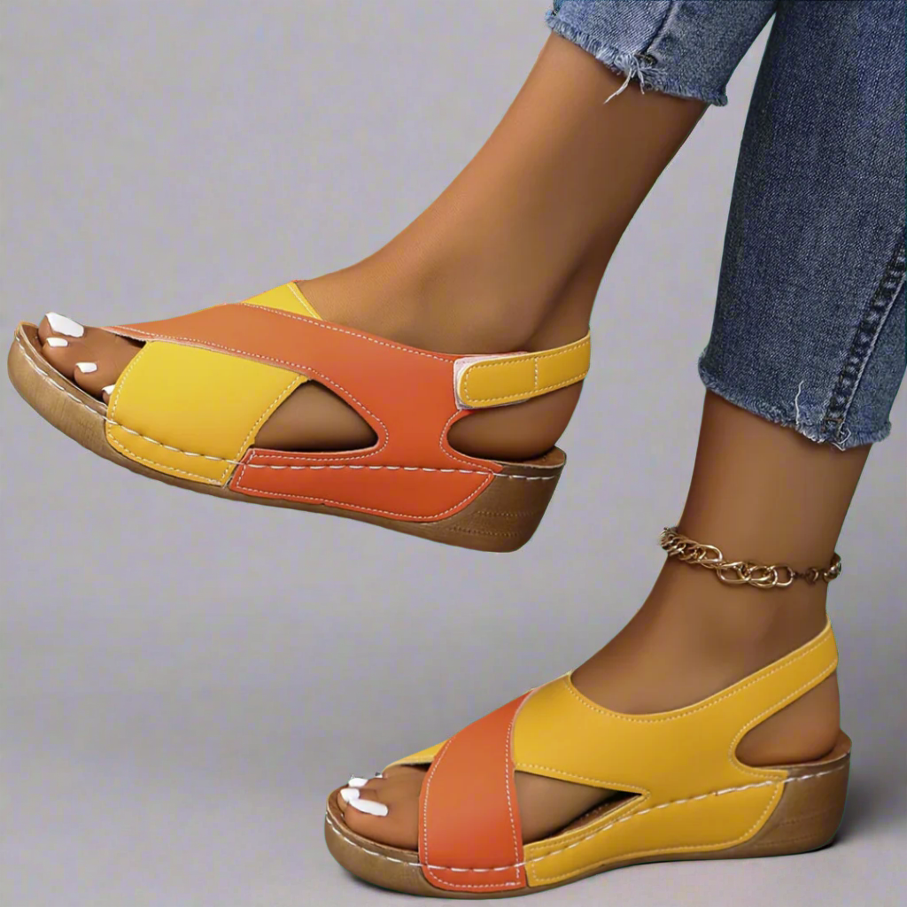 Ada - Colorblock Slingback Sandals-15551041274229-Mirella Fiore