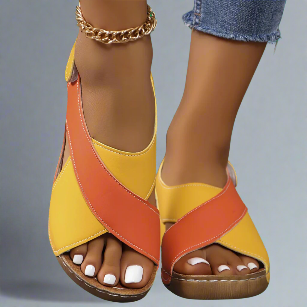 Ada - Colorblock Slingback Sandals-15551041274229-Mirella Fiore