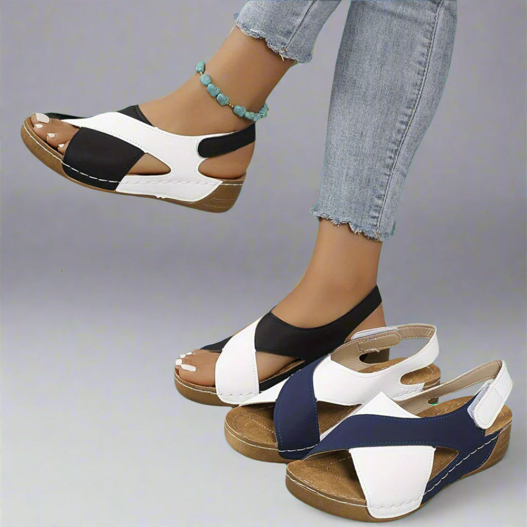 Ada - Colorblock Slingback Sandals-15551041274229-Mirella Fiore