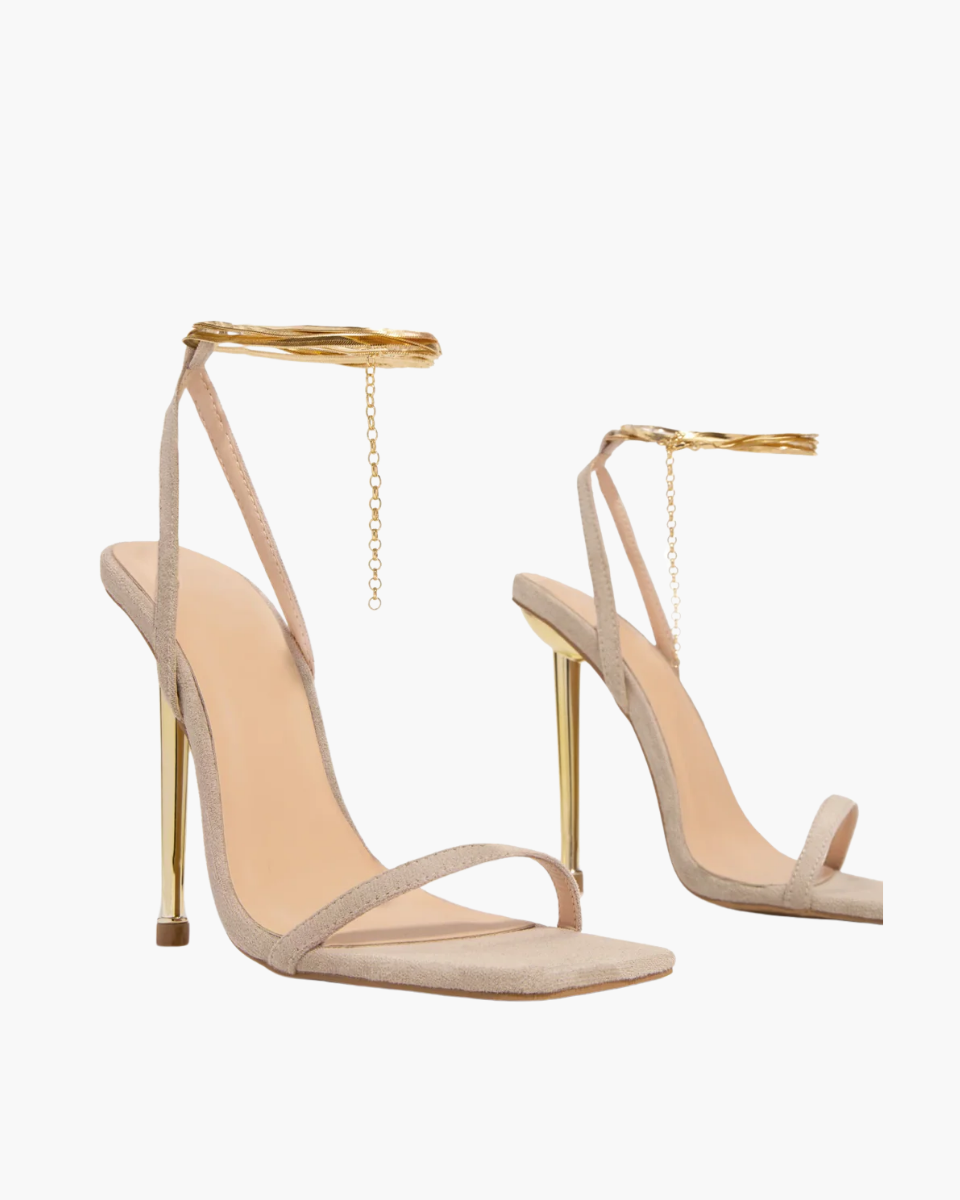 Adrienne – Gold-tone hardware – Ankle chain stiletto heels-15133959750005-Mirella Fiore