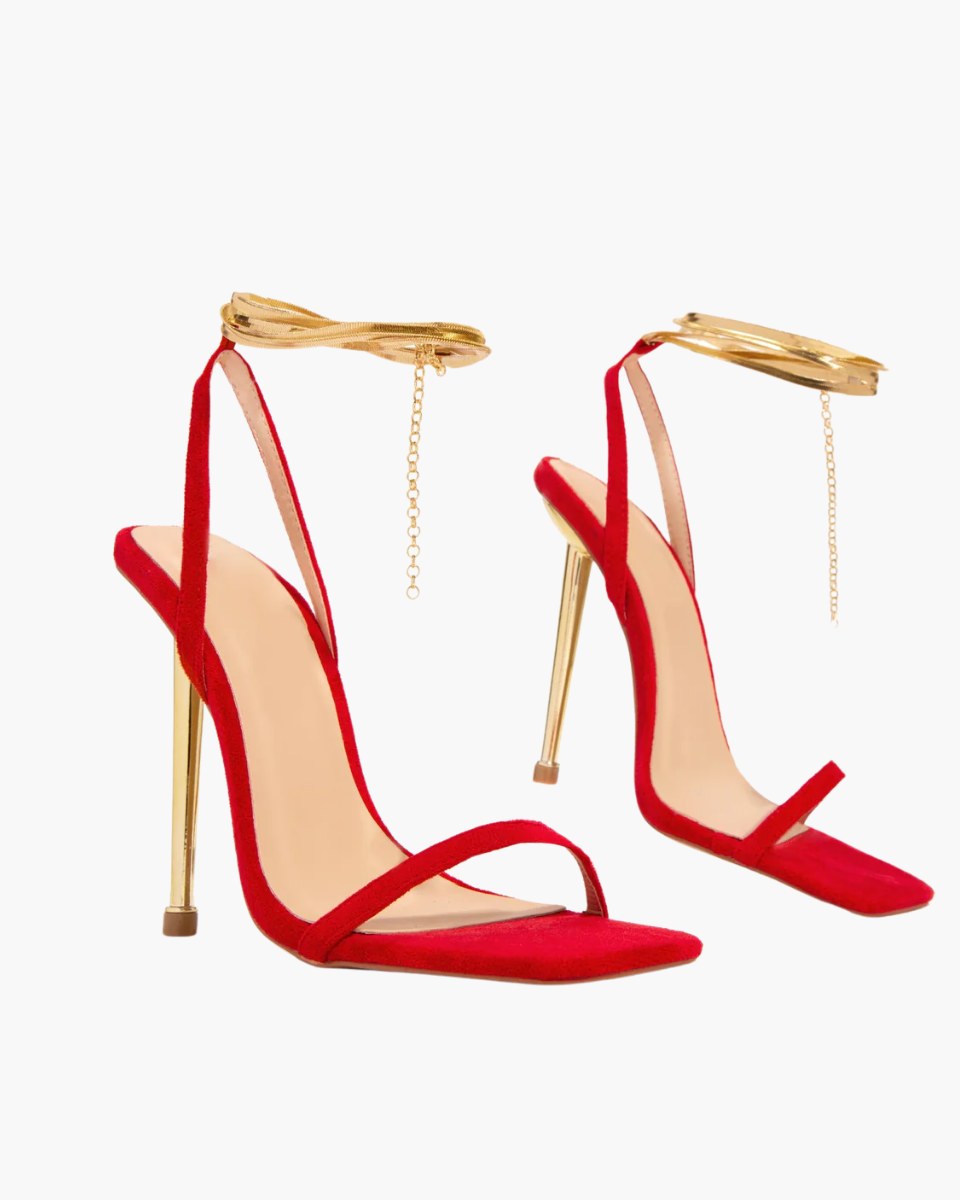 Adrienne – Gold-tone hardware – Ankle chain stiletto heels-15133959750005-Mirella Fiore