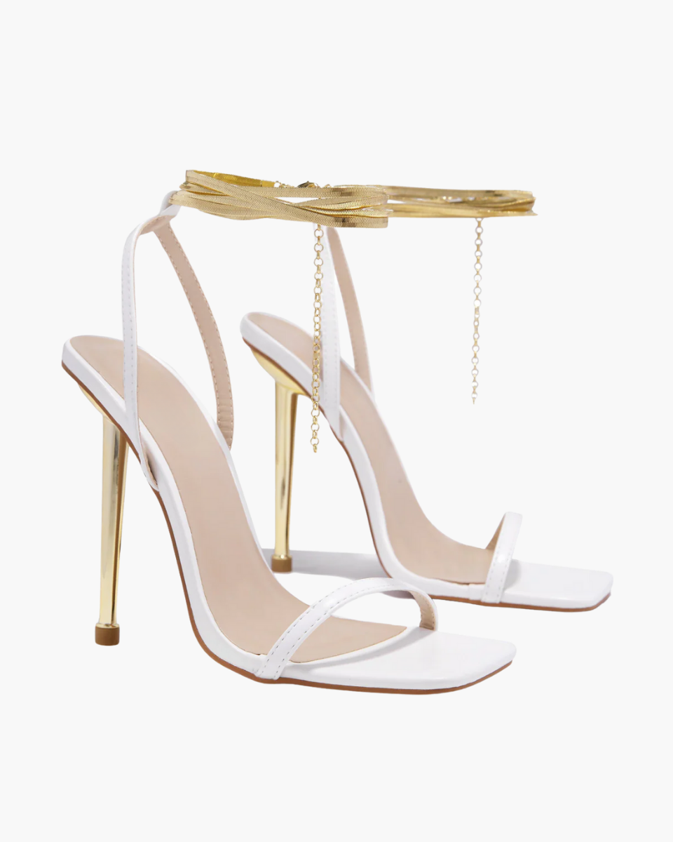 Adrienne – Gold-tone hardware – Ankle chain stiletto heels-15133959750005-Mirella Fiore