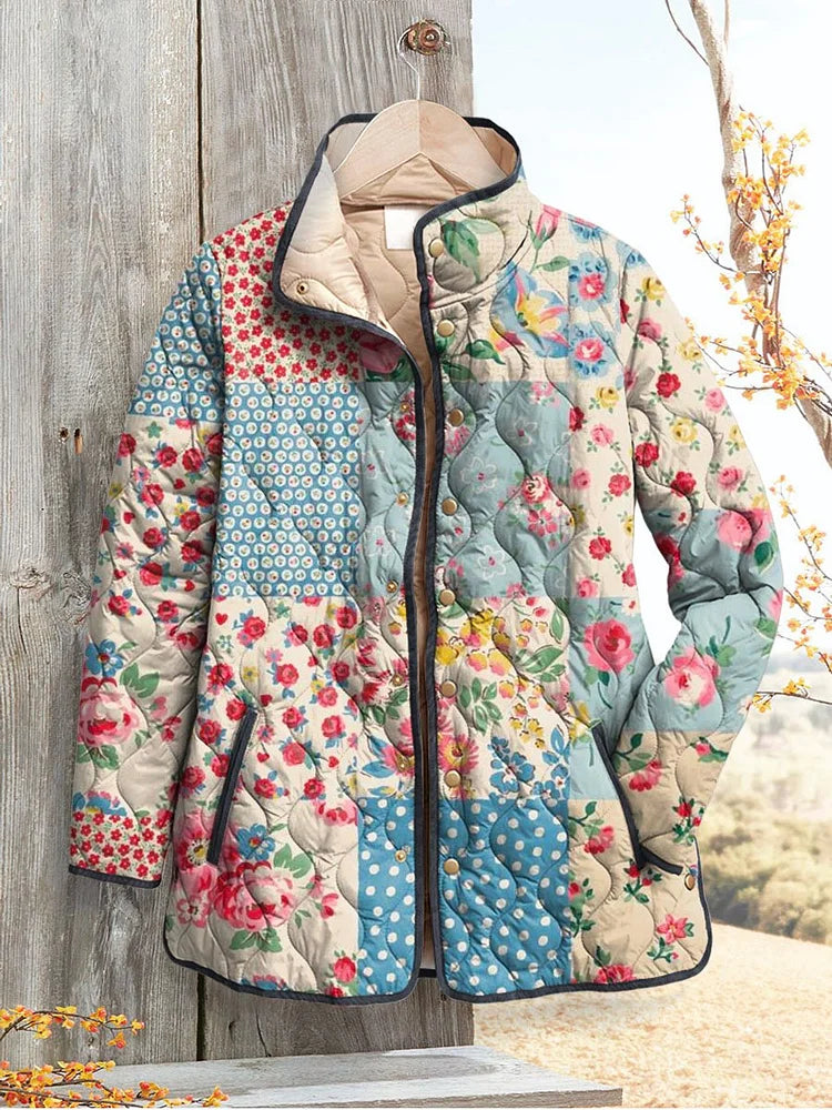 Agatha - Charming Floral Quilted Jacket for Women - Vintage Casual Style-15549061562741-Nancy & Mae Savannah