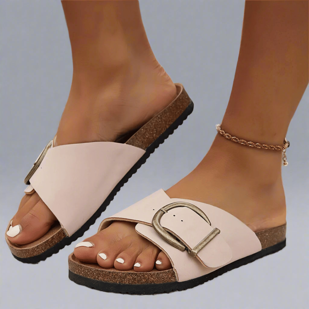 Aileen - Buckle Slide Sandals-15551041306997-Mirella Fiore