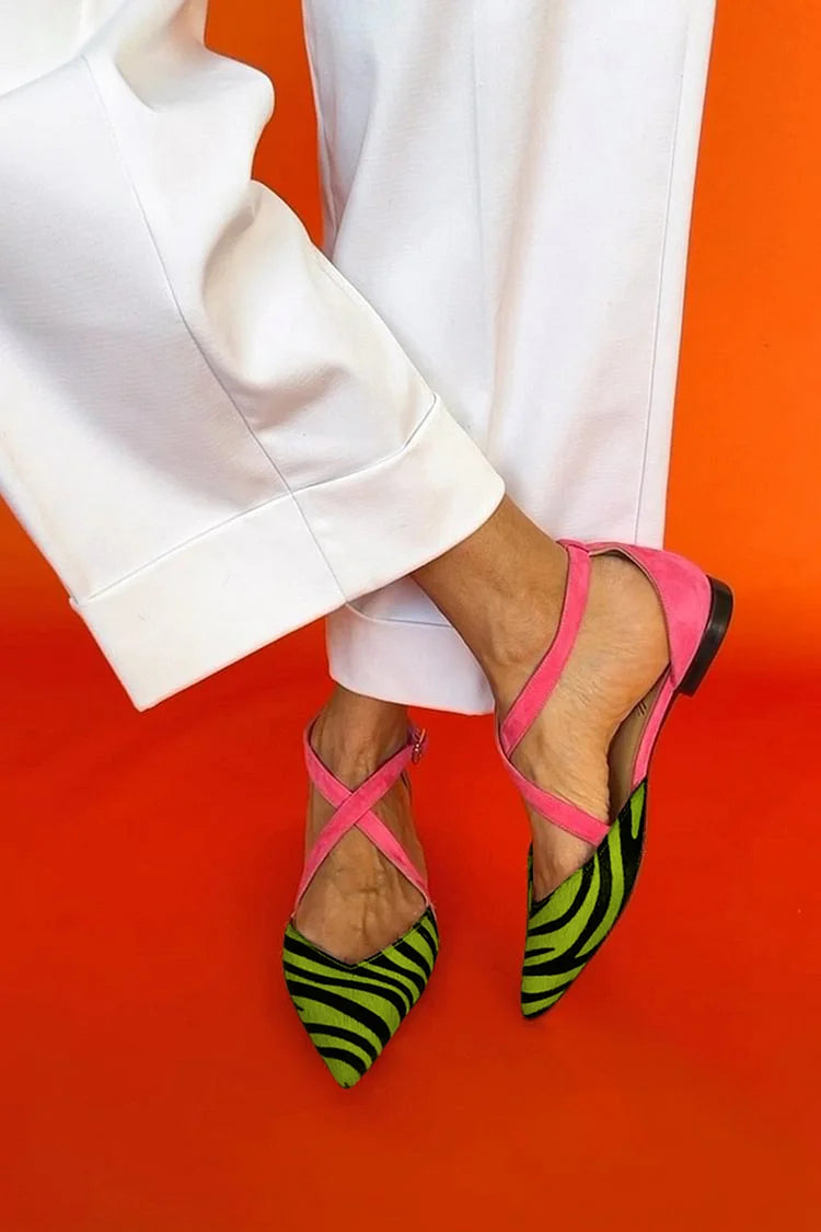 Alana - Zebra Print Cross-Strap Flats-15551039471989-Mirella Fiore