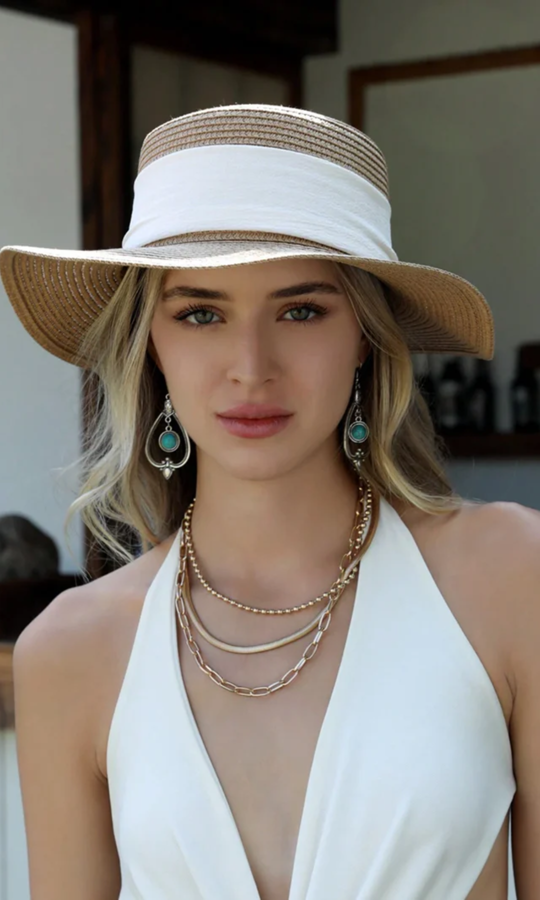 Albinia – White band classic – Straw hat-15133782212981-Mirella Fiore