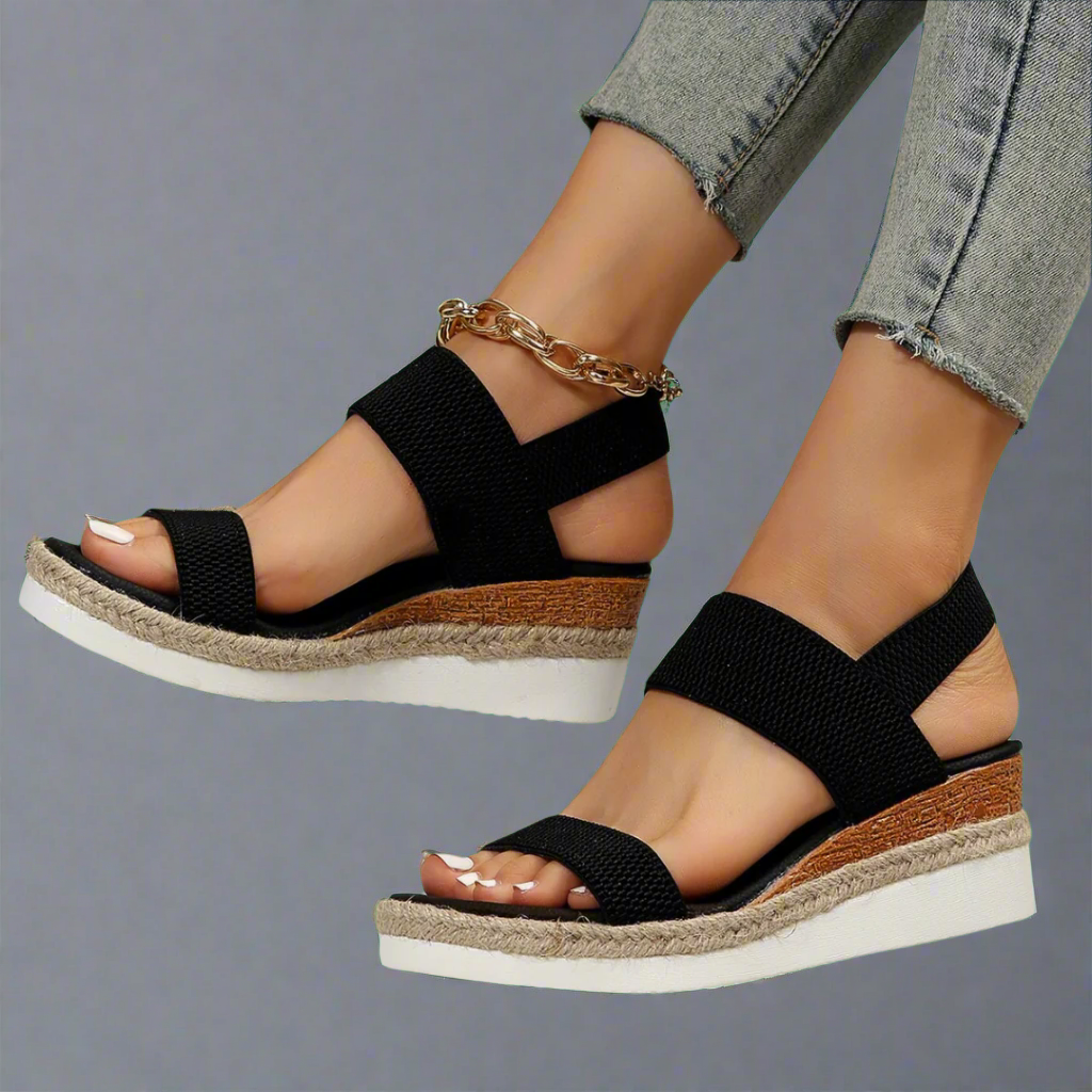 Alessia - Black Platform Sandals-15551041372533-Nancy & Mae Savannah