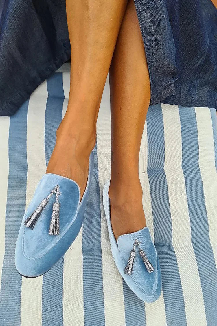 Alessia - Slipper With Silver Tassel-15551043633525-Mirella Fiore