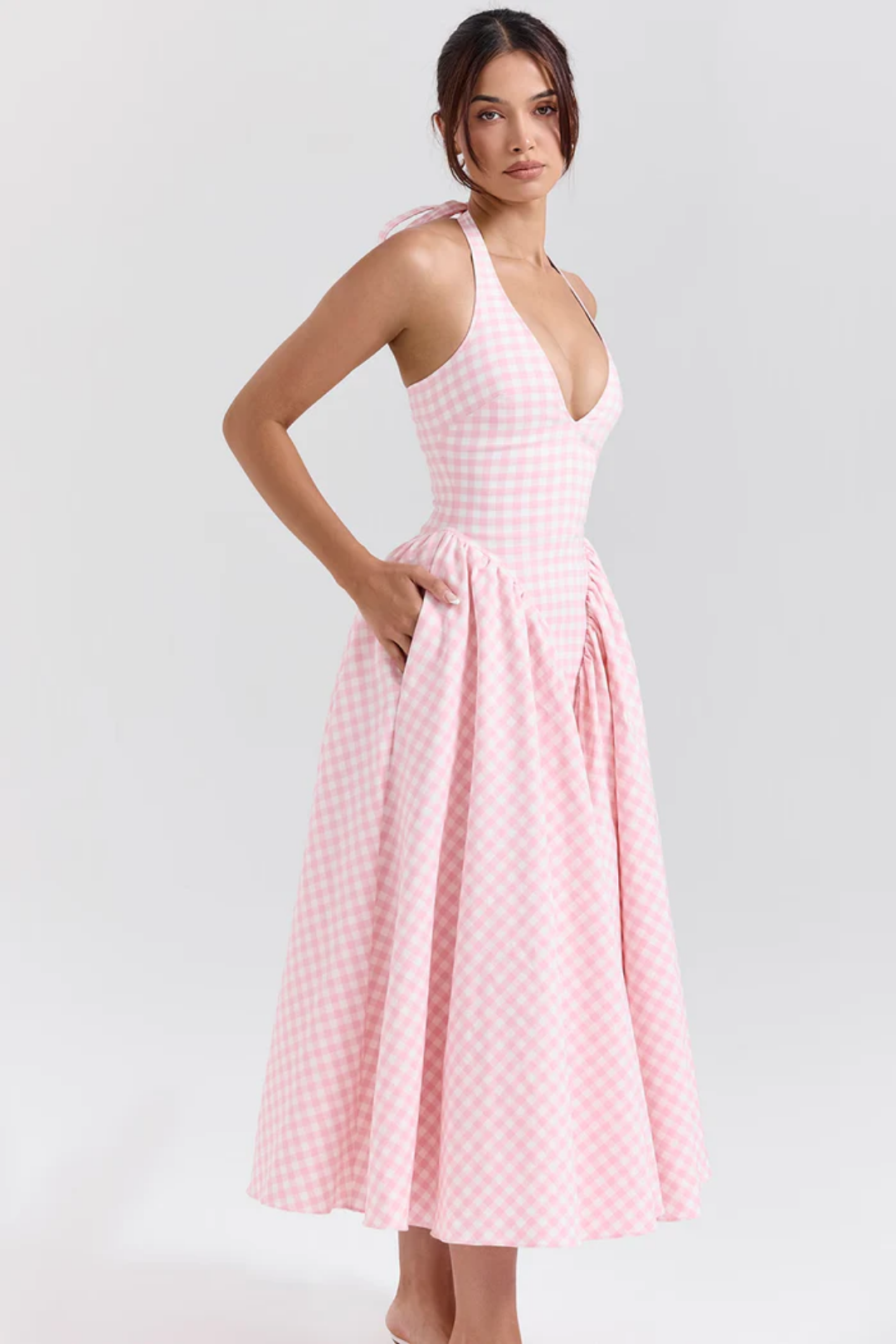 Alexanne – Halter neck design – Midi dress-15206611452277-Mirella Fiore