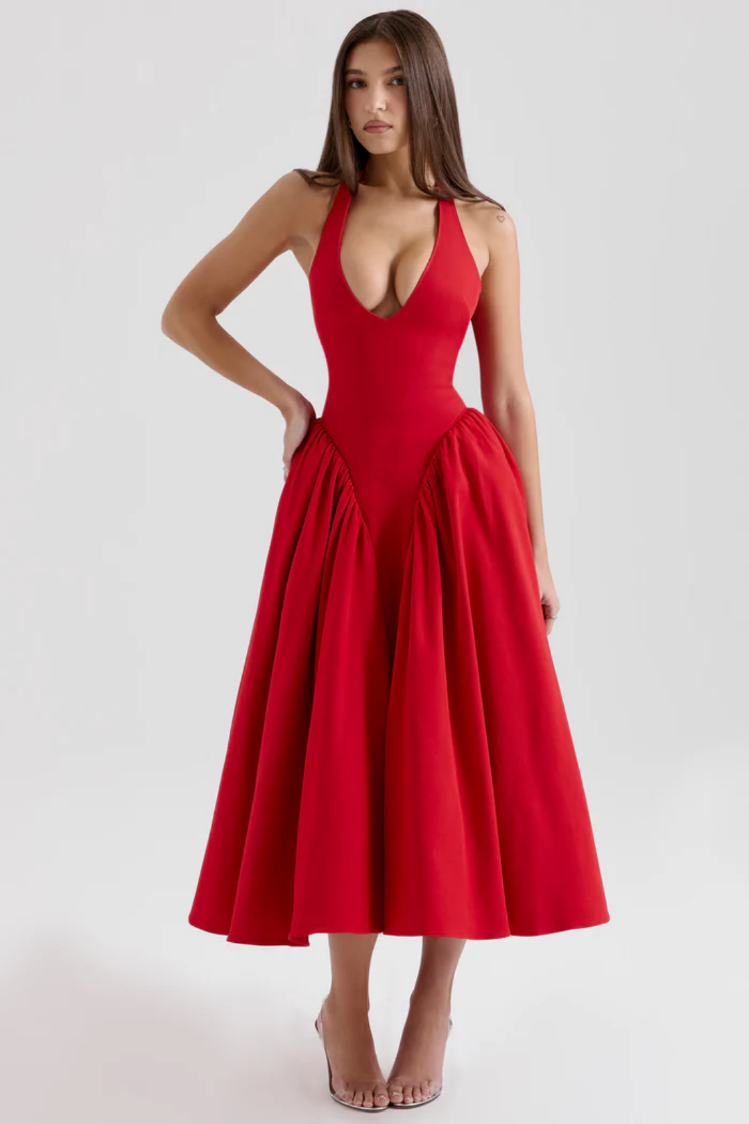 Alexanne – Halter neck design – Midi dress-15206611452277-Mirella Fiore