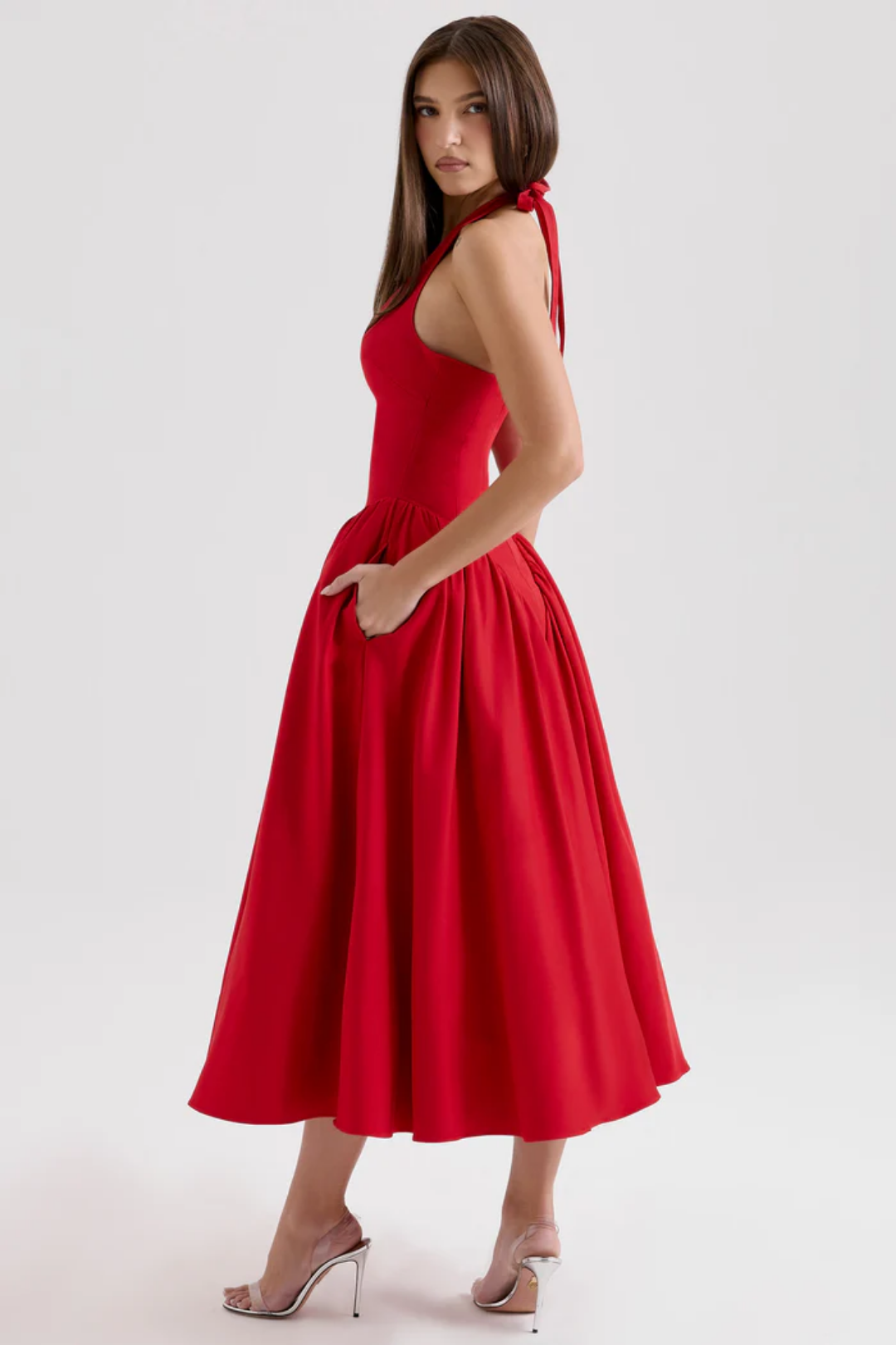 Alexanne – Halter neck design – Midi dress-15206611452277-Mirella Fiore