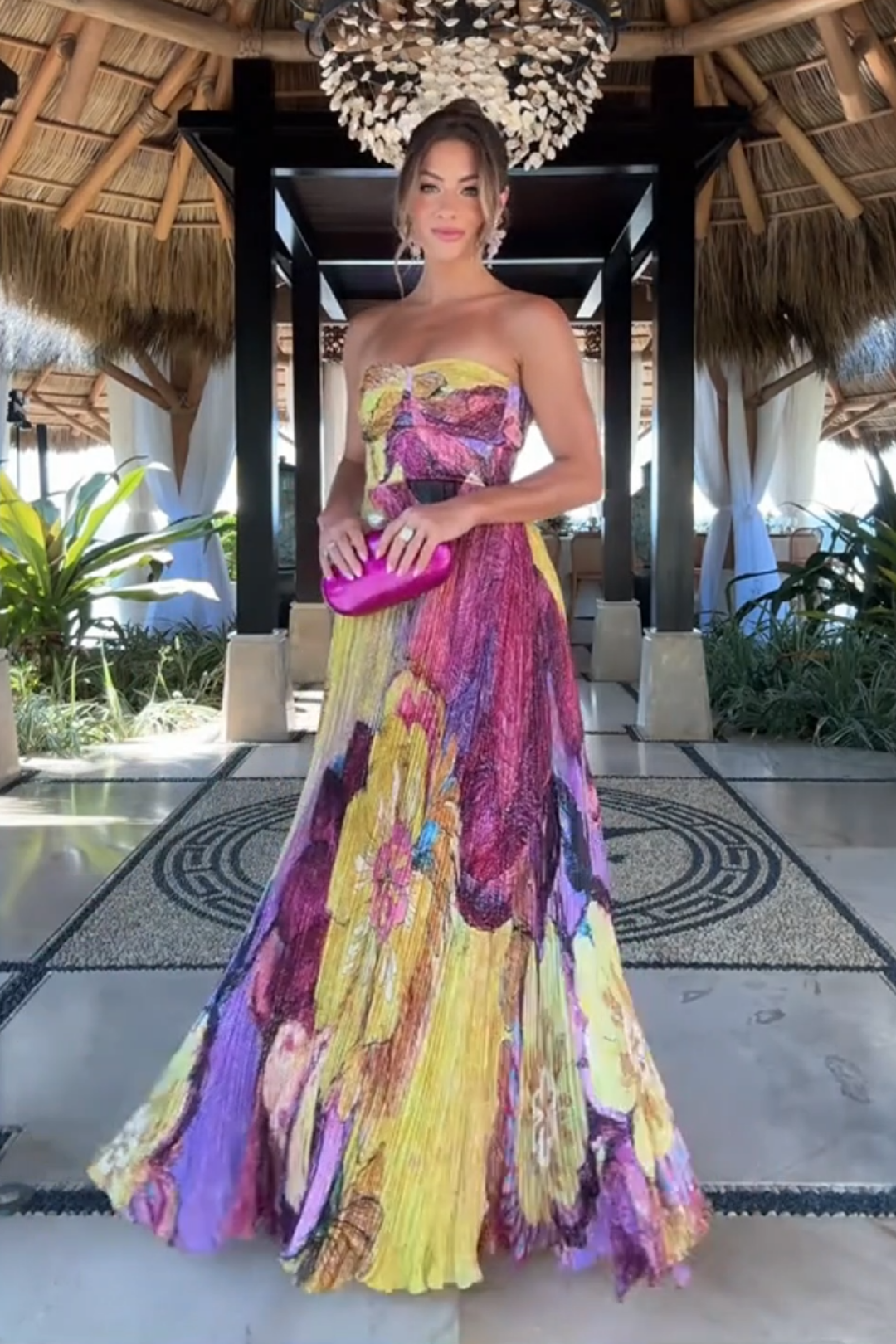 Alexine – Pleated texture – Floral maxi dress-15215867593077-Mirella Fiore