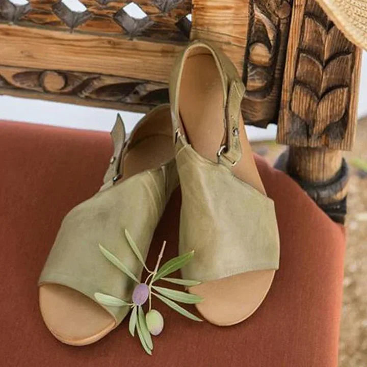 Alison - Minimal Olive Sandals-15551040225653-Mirella Fiore