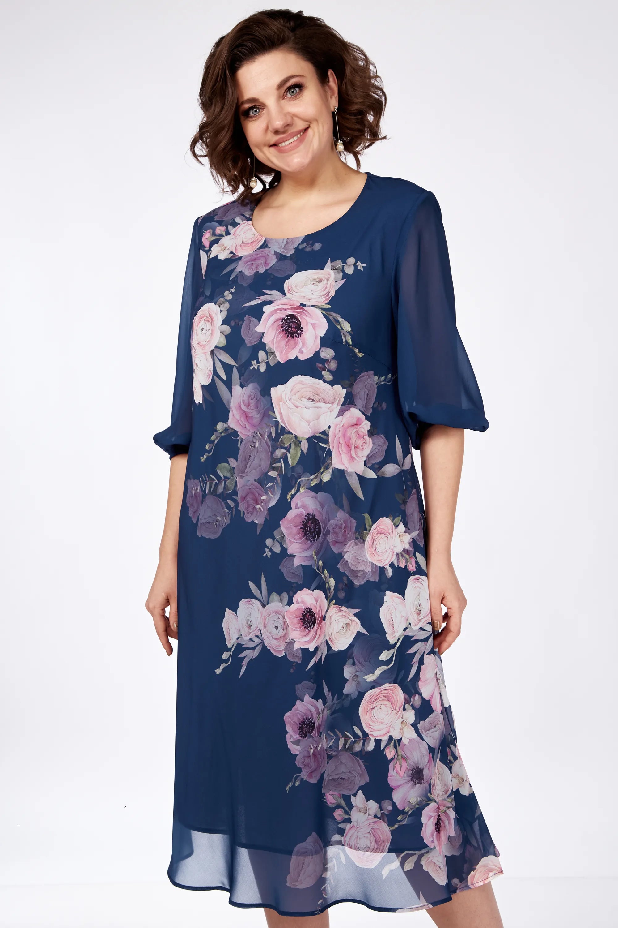Allison - Elegant Floral Dress-15553263010165-Nancy & Mae Savannah