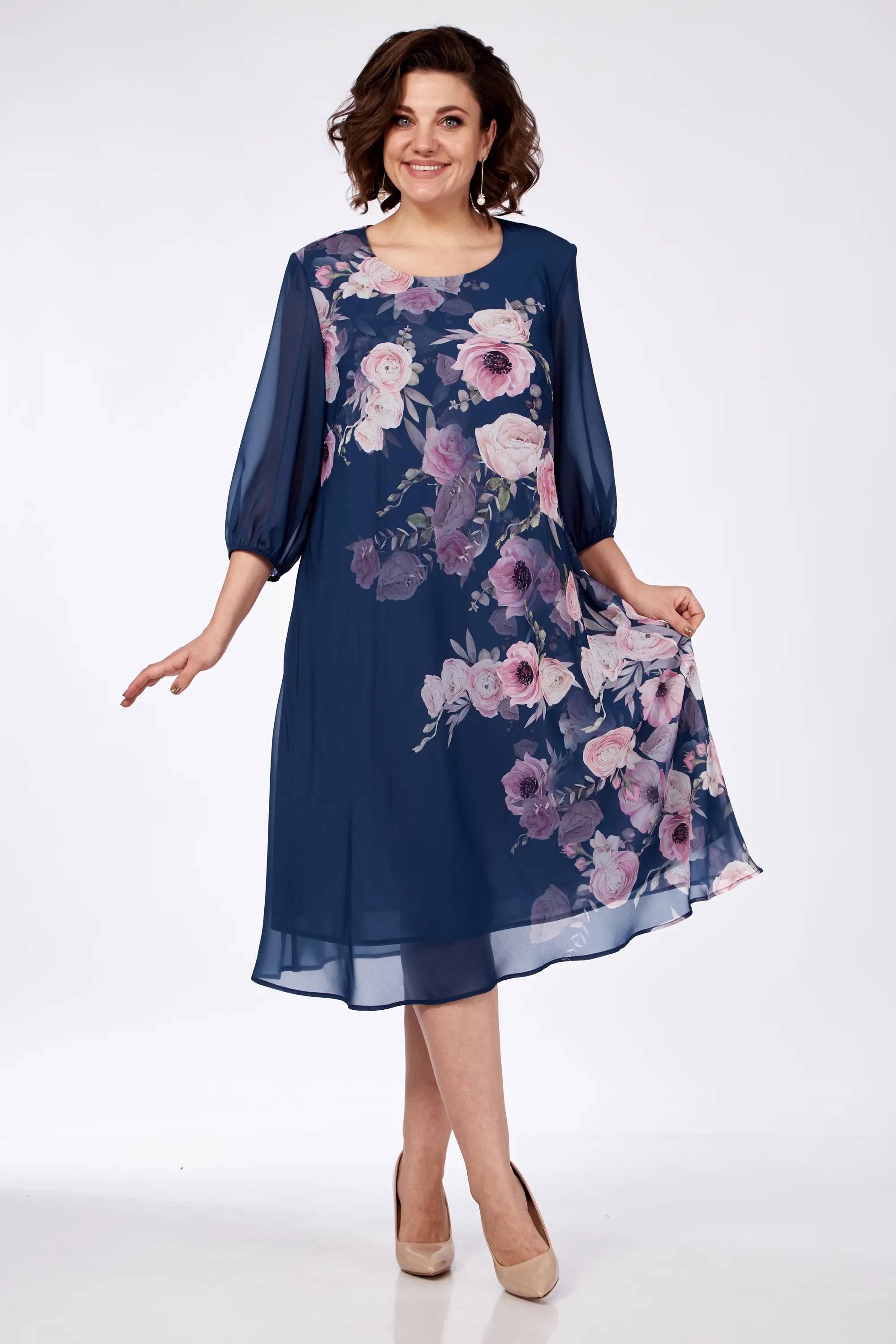 Allison - Elegant Floral Dress-15553263010165-Nancy & Mae Savannah