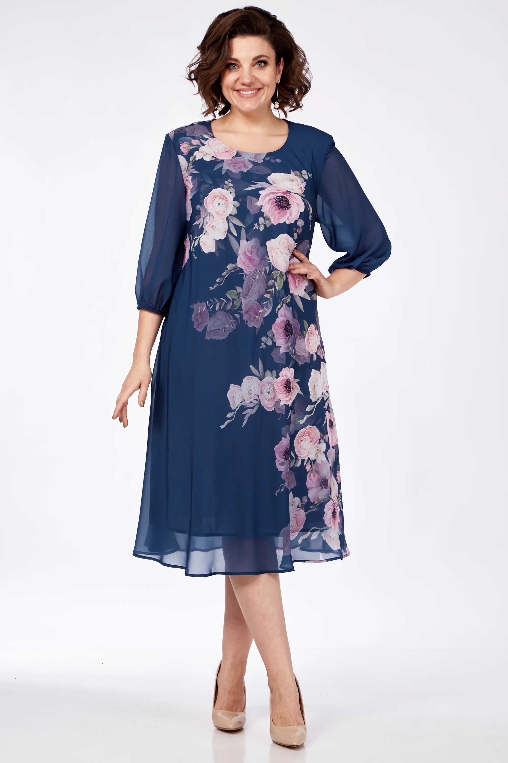 Allison - Elegant Floral Dress-15553263010165-Nancy & Mae Savannah
