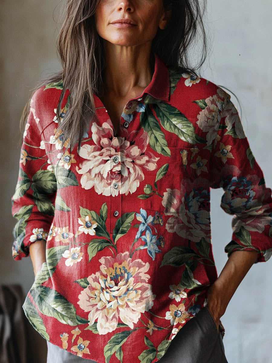 Allyson - Floral Button Blouse-15542195192181-Nancy & Mae Savannah