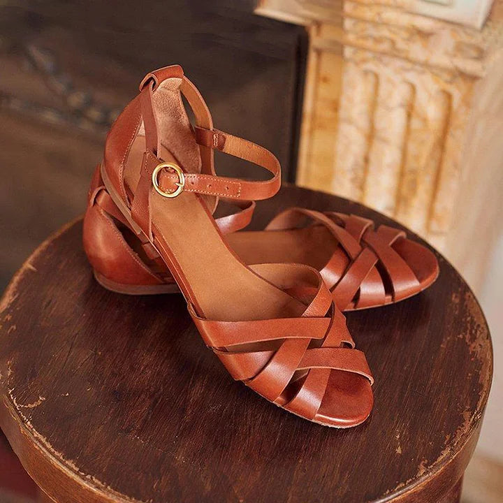 Alma - Strappy Flat Sandals-15551040946549-Mirella Fiore