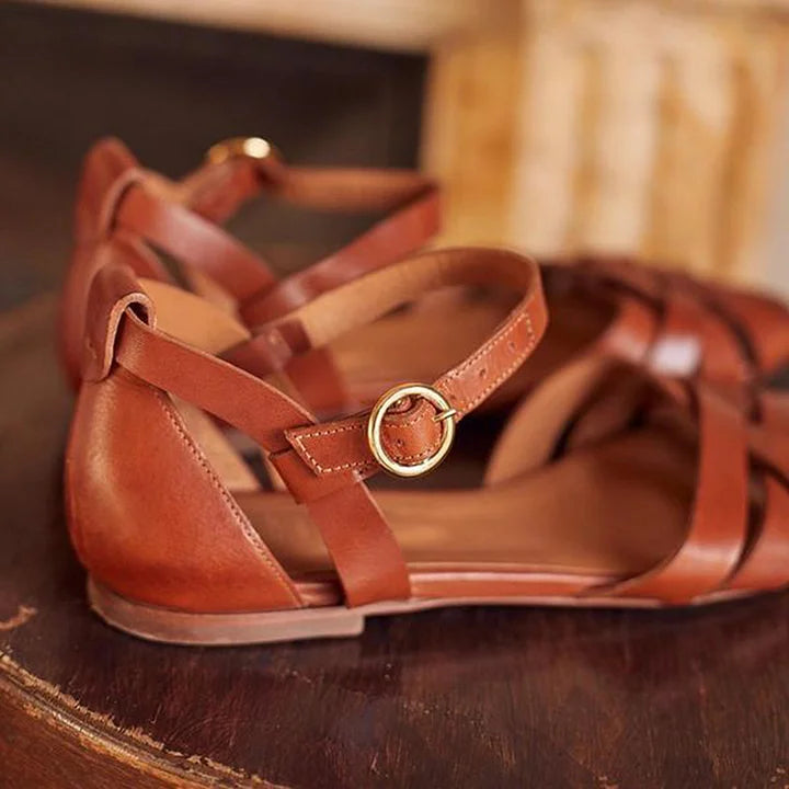 Alma - Strappy Flat Sandals-15551040946549-Mirella Fiore