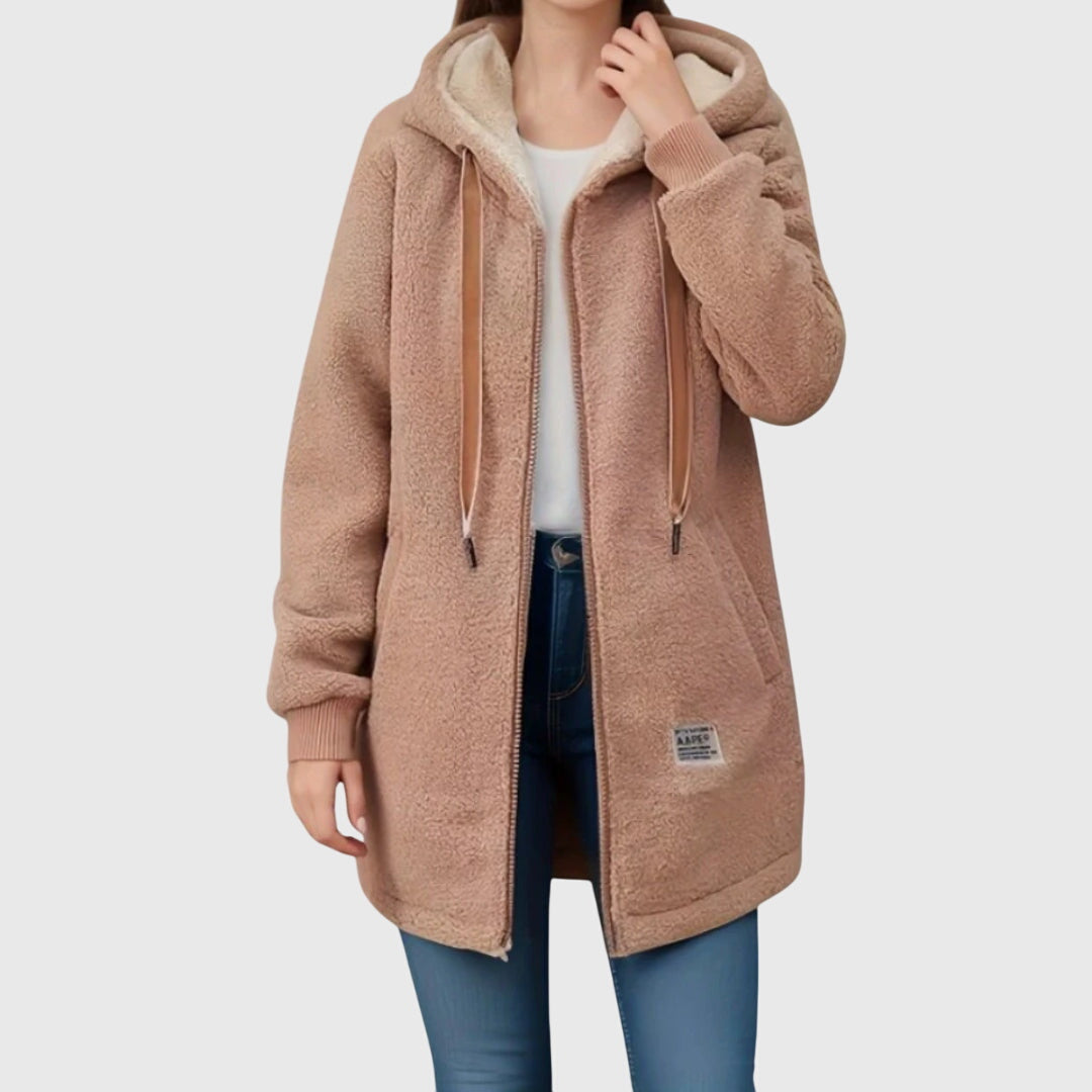 Alora - Hooded Fleece Jacket-15544937578869-Mirella Fiore