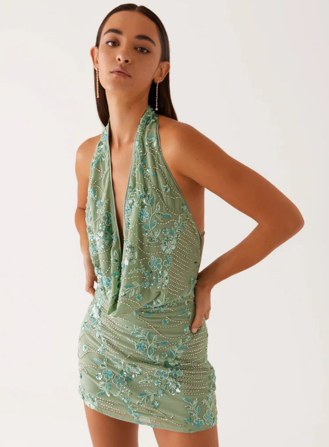 Alynda – Embellished elegance – Halter mini dress-15238589120885-Mirella Fiore