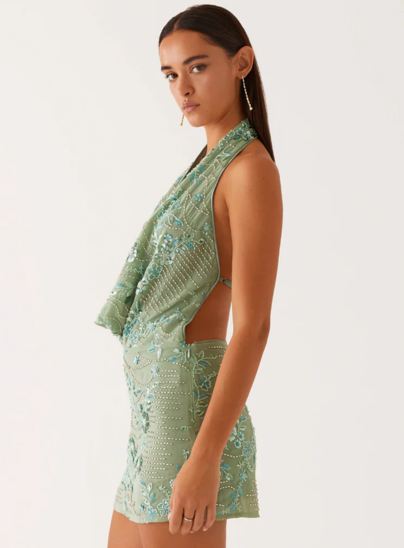 Alynda – Embellished elegance – Halter mini dress-15238589120885-Mirella Fiore