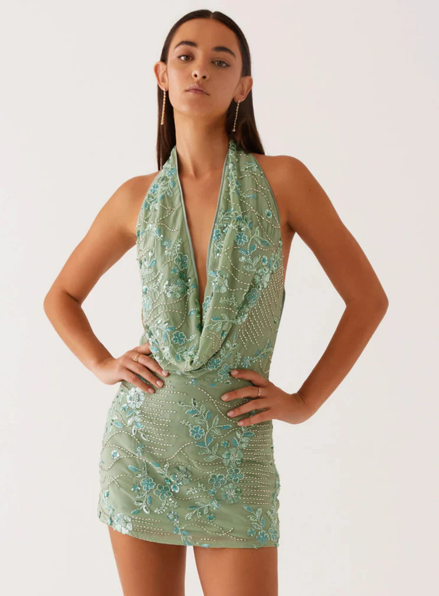 Alynda – Embellished elegance – Halter mini dress-15238589120885-Mirella Fiore