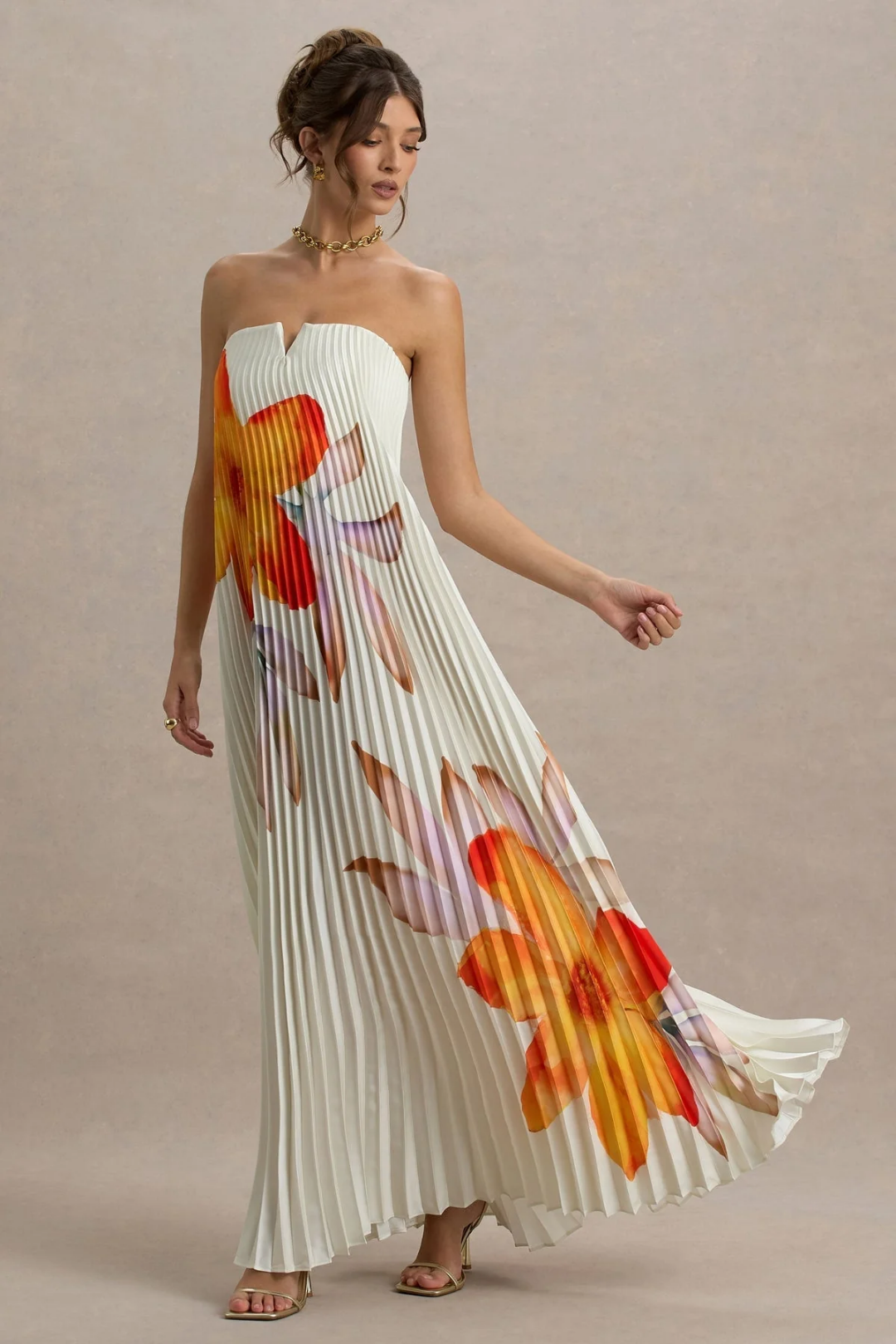 Amanda – Pleated texture – Strapless maxi dress-15215867560309-Mirella Fiore
