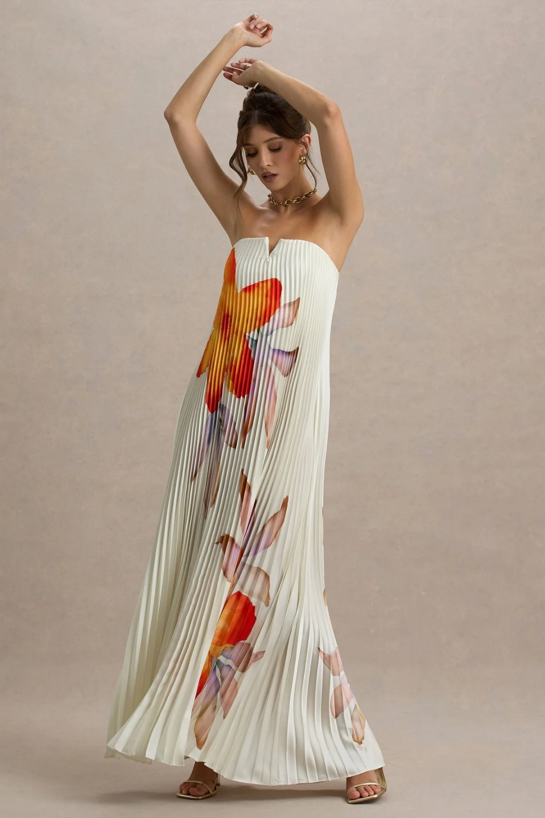 Amanda – Pleated texture – Strapless maxi dress-15215867560309-Mirella Fiore