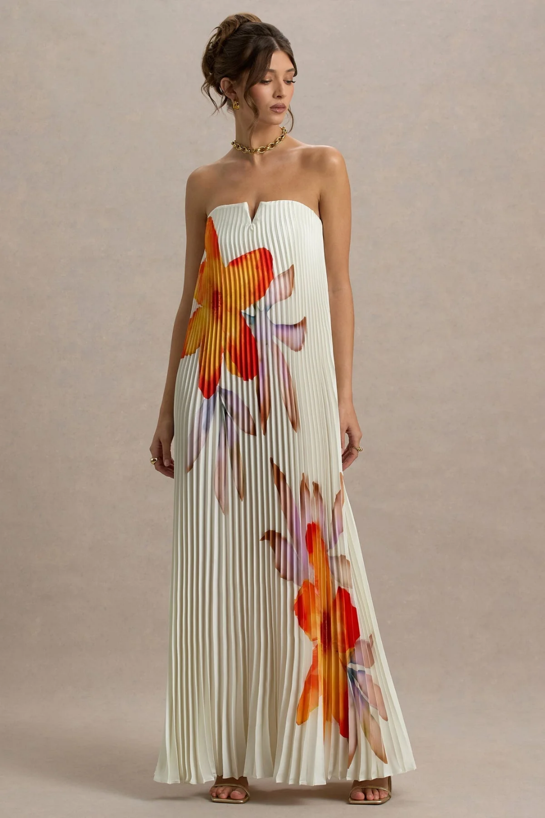 Amanda – Pleated texture – Strapless maxi dress-15215867560309-Mirella Fiore