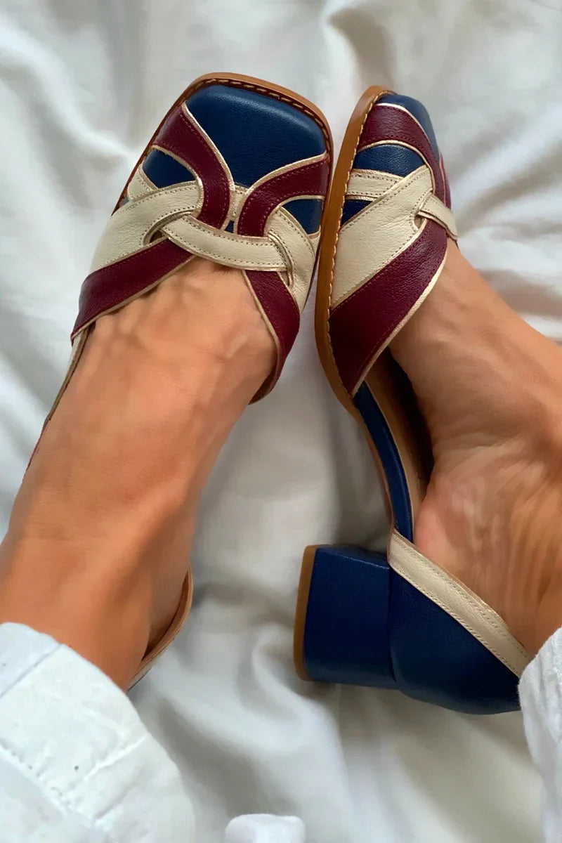 Amara - Tri-Color Slip-On Flats-15551040258421-Mirella Fiore