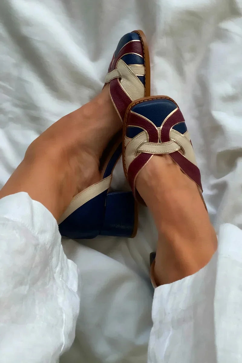 Amara - Tri-Color Slip-On Flats-15551040258421-Mirella Fiore
