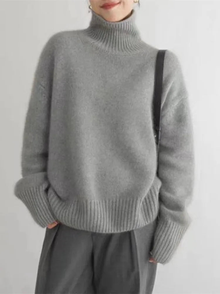 Amaya - Luxe Cashmere Turtleneck Sweater-15547990016373-Mirella Fiore