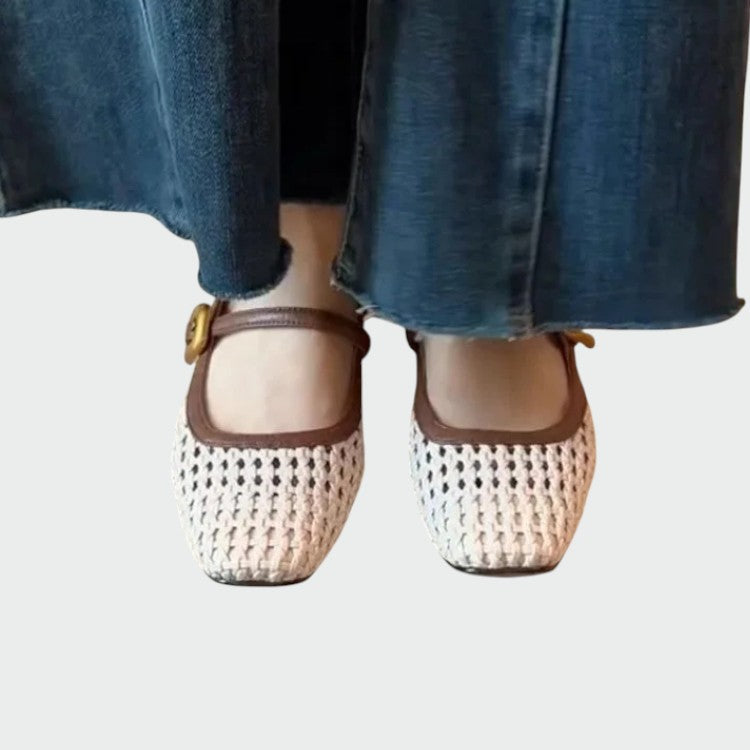 Amelie - Woven Buckle Mary Jane Shoes-15519661425013-Mirella Fiore