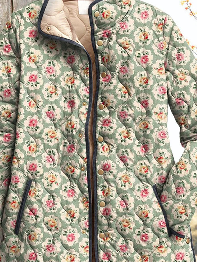 Amor - Vintage Floral Art Print Jacket for Women-15549061497205-Mirella Fiore