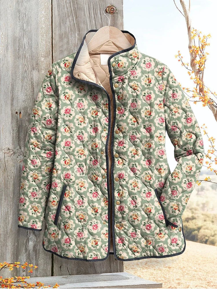 Amor - Vintage Floral Art Print Jacket for Women-15549061497205-Mirella Fiore