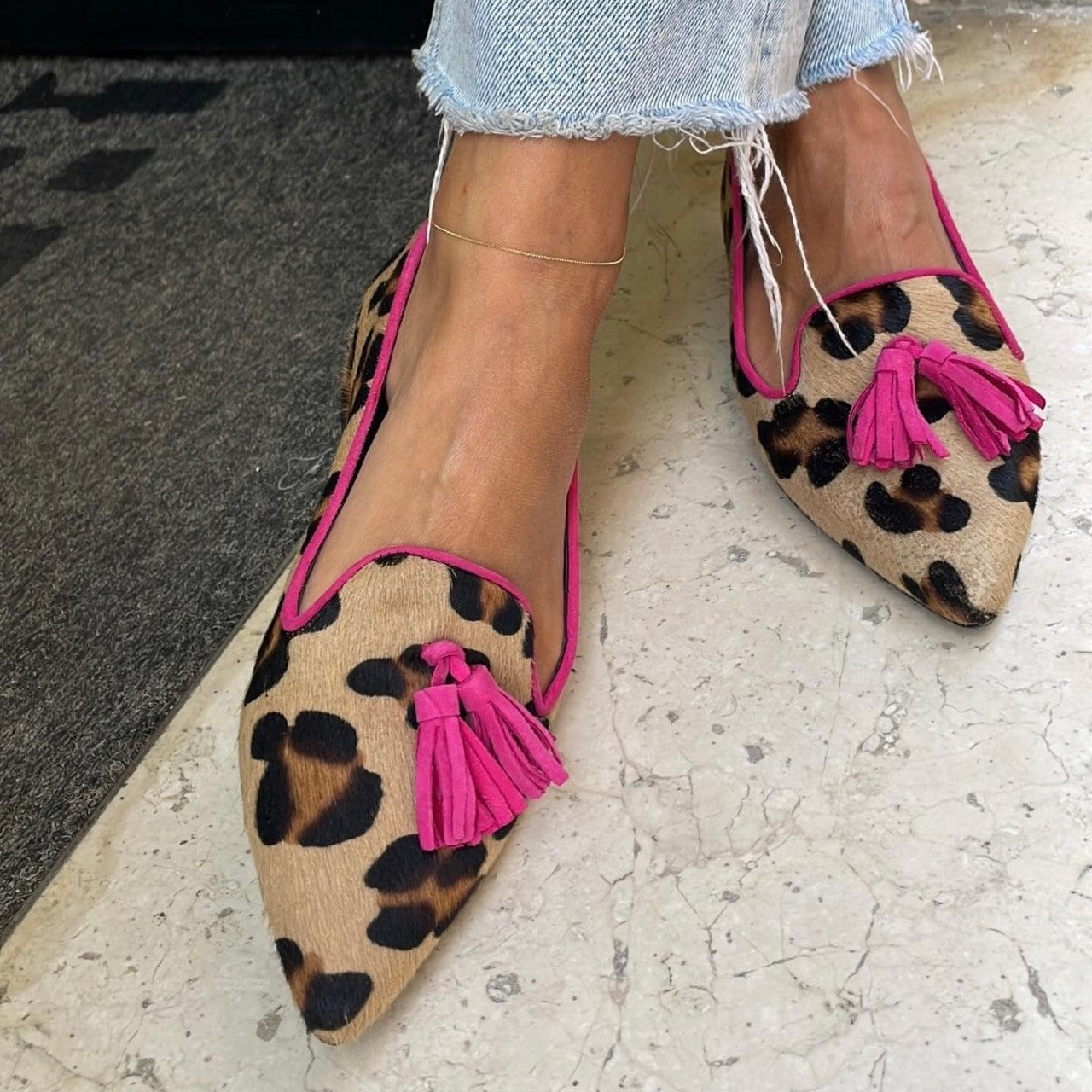 Ana - Animal Print Ballet Flats With Chic Tassels-15551039930741-Mirella Fiore