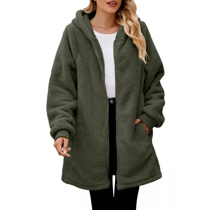 Annelie - Hooded Fleece Jacket-15544936366453-Mirella Fiore