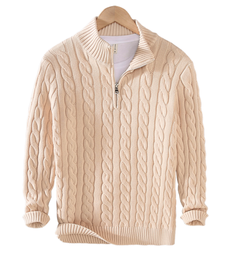Anthony | Half Zip Cable Knit-15553363444085-Mirella Fiore
