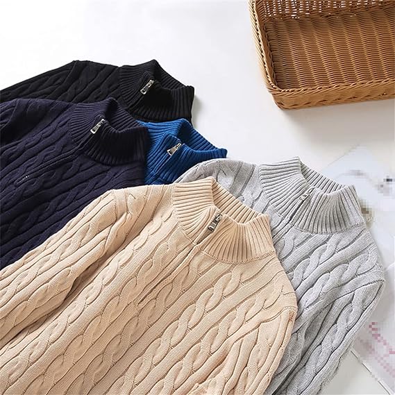 Anthony | Half Zip Cable Knit-15553363444085-Mirella Fiore