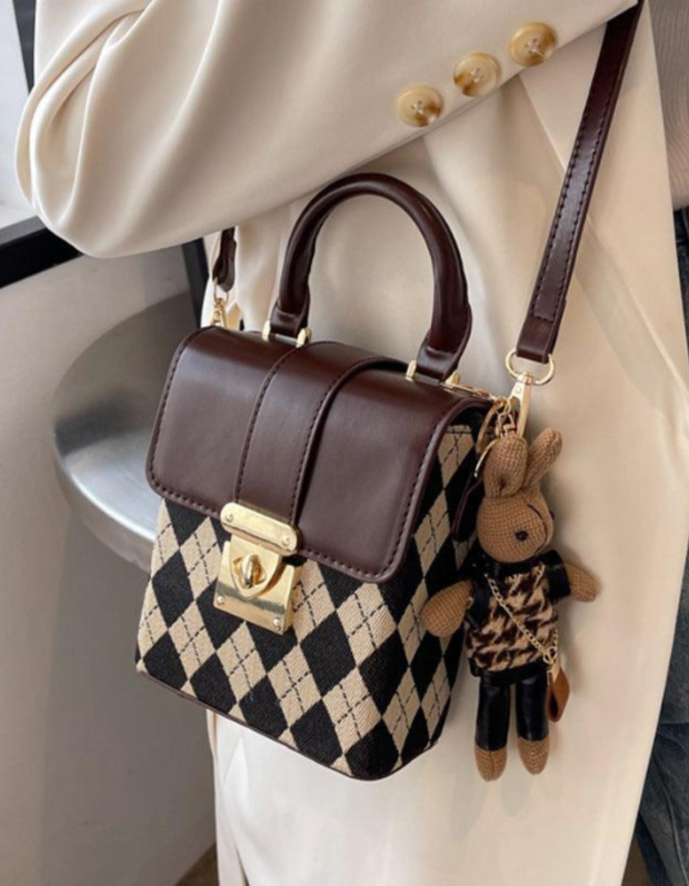 Ardenelle – Argyle flap charm – Crossbody handbag-15209173713269-Mirella Fiore