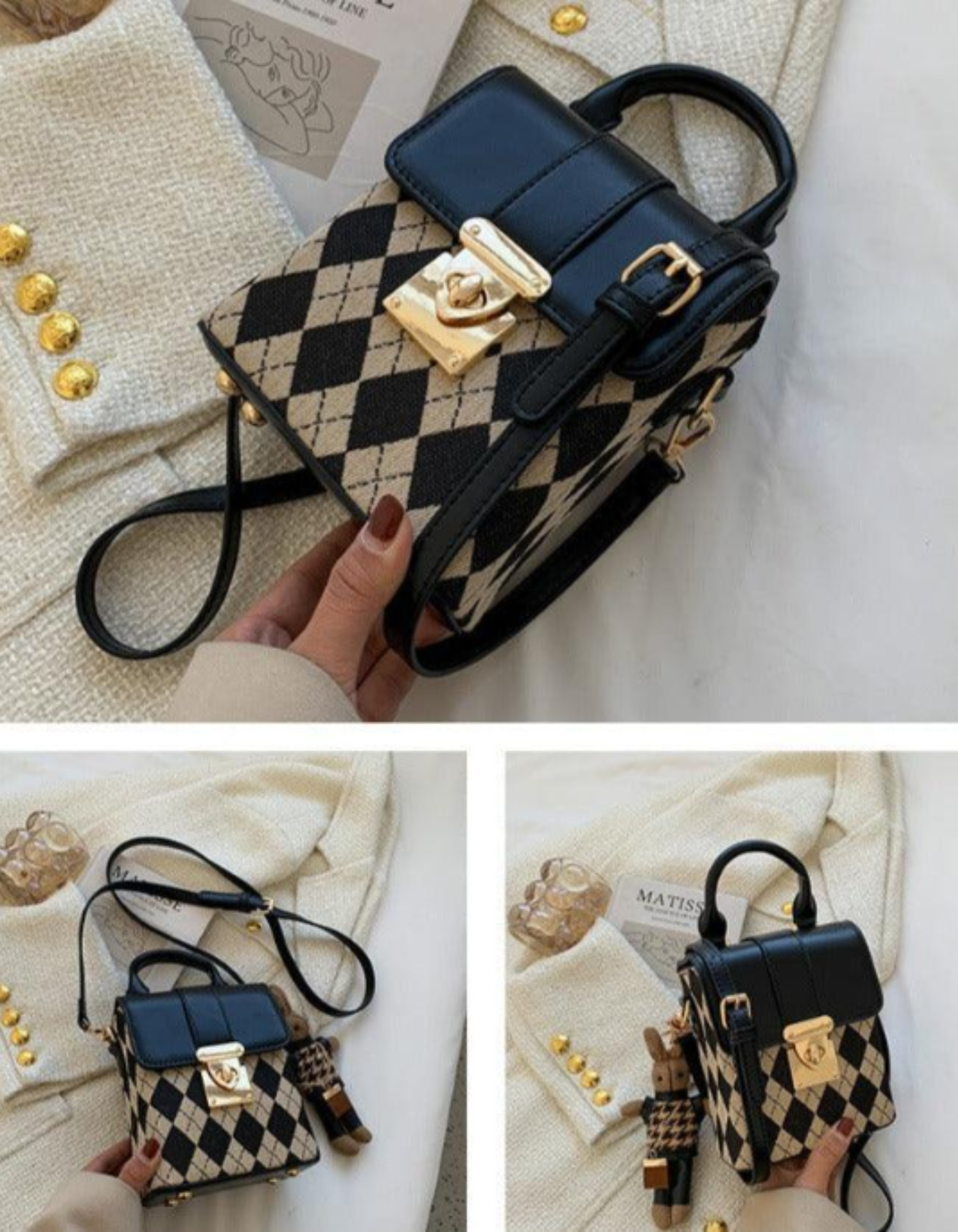 Ardenelle – Argyle flap charm – Crossbody handbag-15209173713269-Mirella Fiore