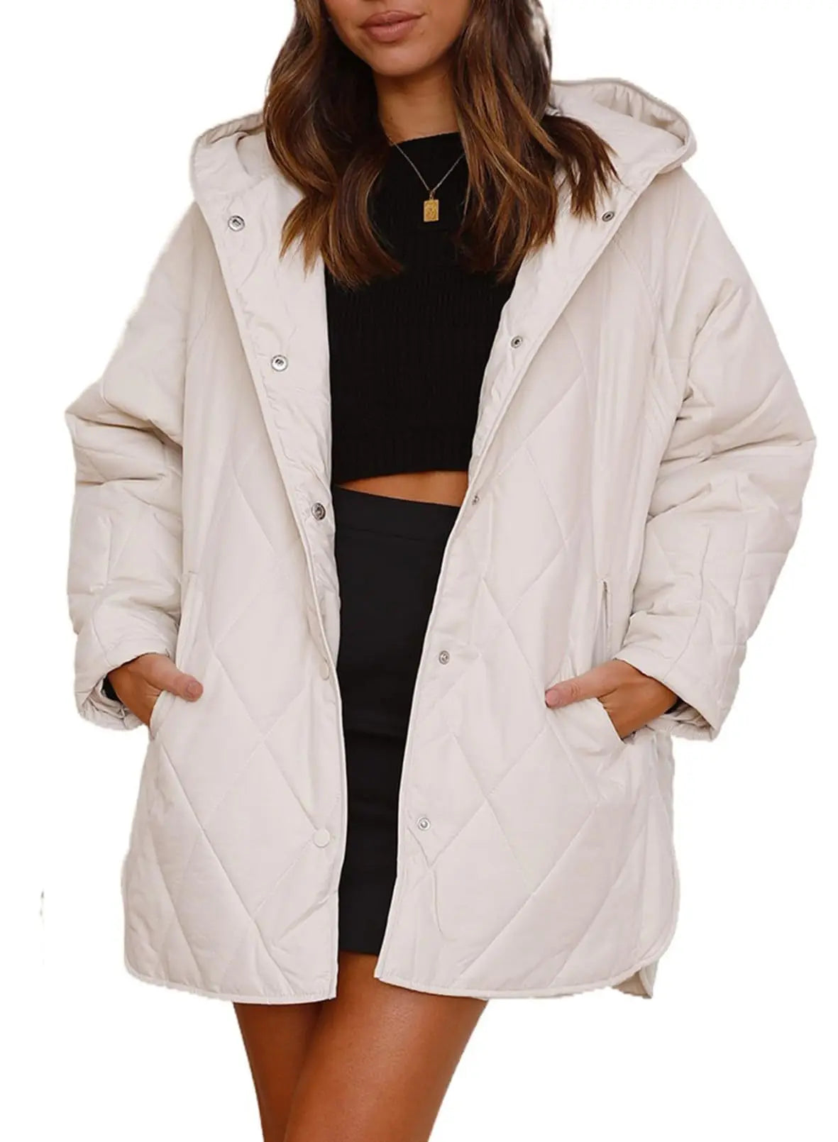 Aria - Quilted Oversized Hooded Coat-15550920196469-Nancy & Mae Savannah