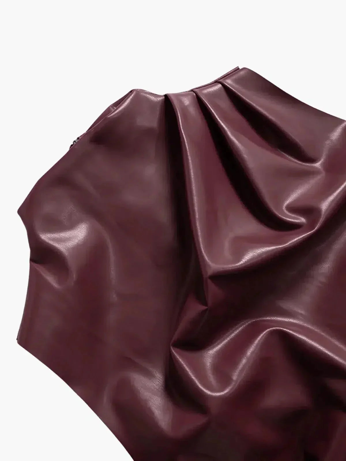 Arietta – Asymmetrical hemline – Faux leather top-15133677126005-Nancy & Mae Savannah