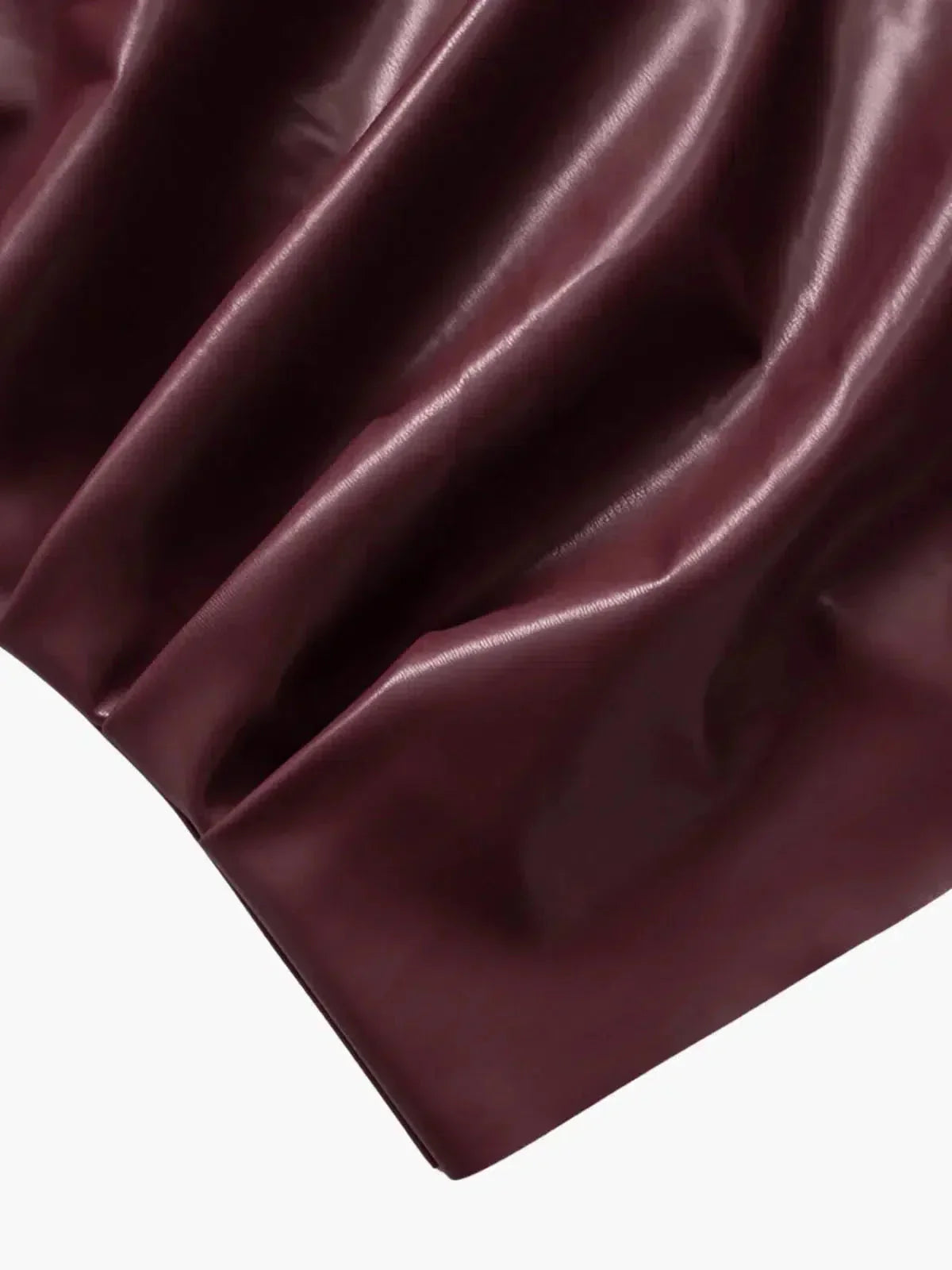 Arietta – Asymmetrical hemline – Faux leather top-15133677126005-Nancy & Mae Savannah